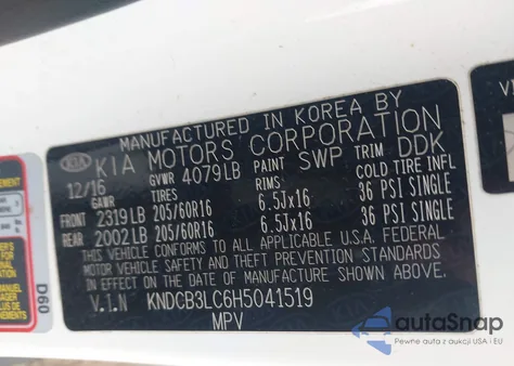 2017 Kia Niro Fe из США, поврежденный, VIN KNDCB3LC6H5041519